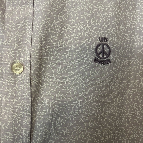 Love Moschino Button Down Peace Sign Light Purple Size Large - Picture 3 of 6